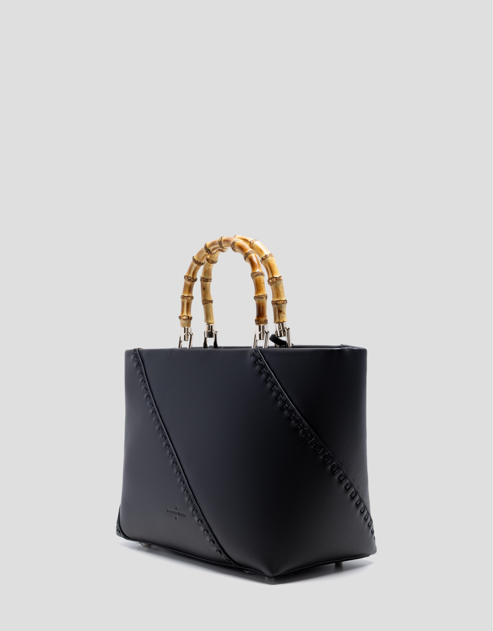 Clara Satchel black leather handbag - Woman | Roberto Verino