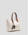 Zendaya Satchel handbag in ecru knit - Woman | Roberto Verino