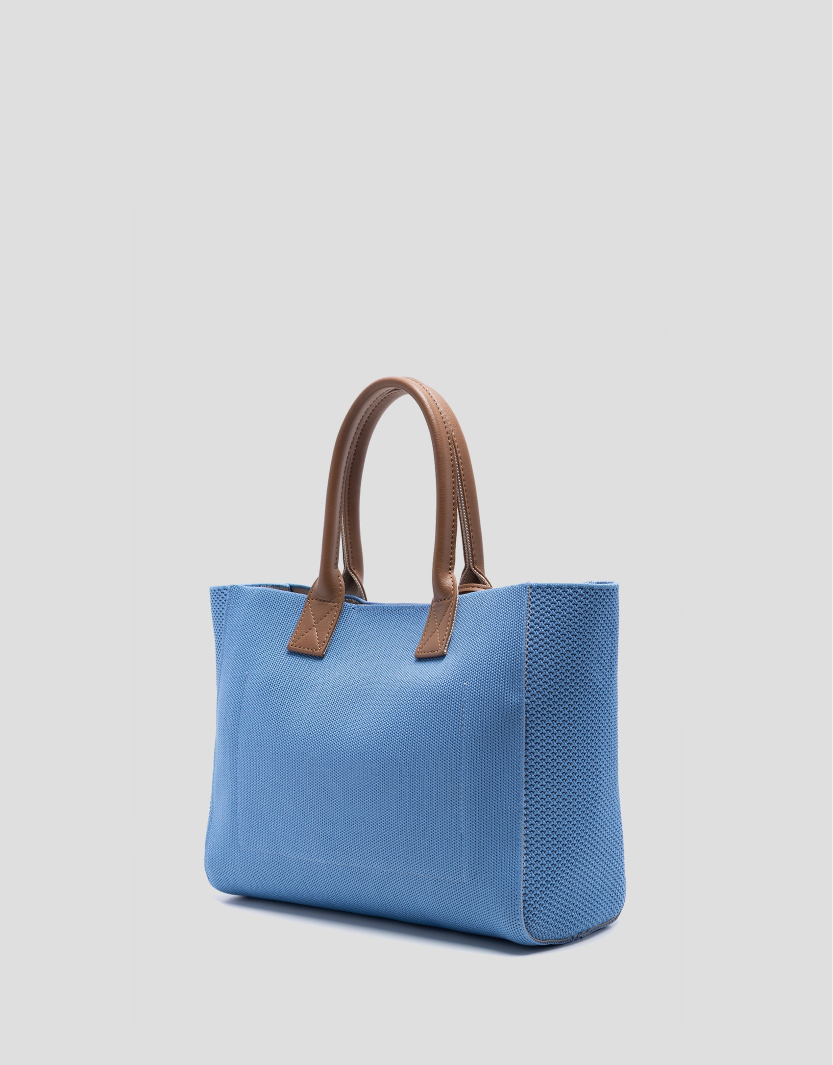 Zendaya Satchel light blue knit handbag - Woman | Roberto Verino