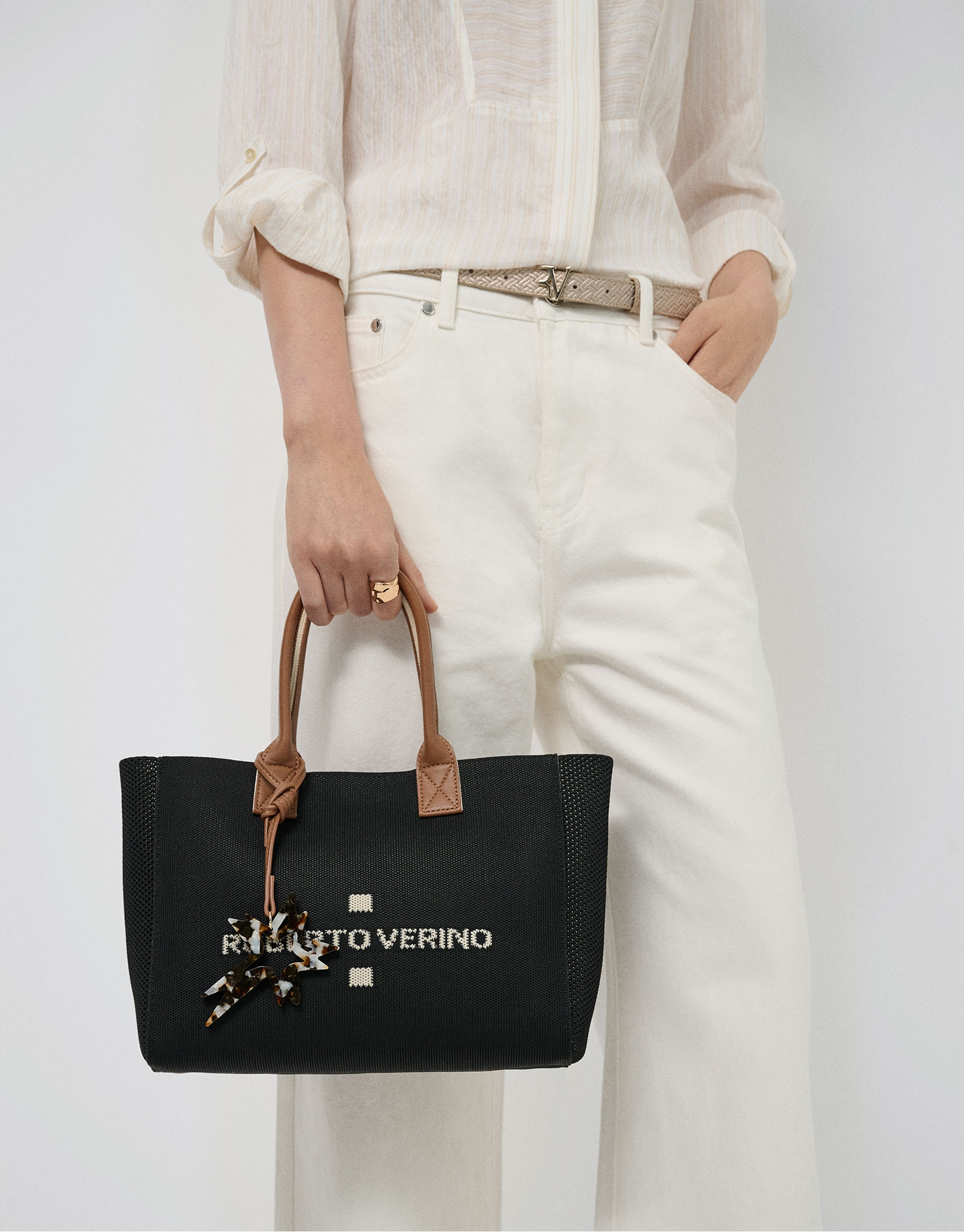 Bolso de mano Zendaya Satchel punto negro | Roberto Verino