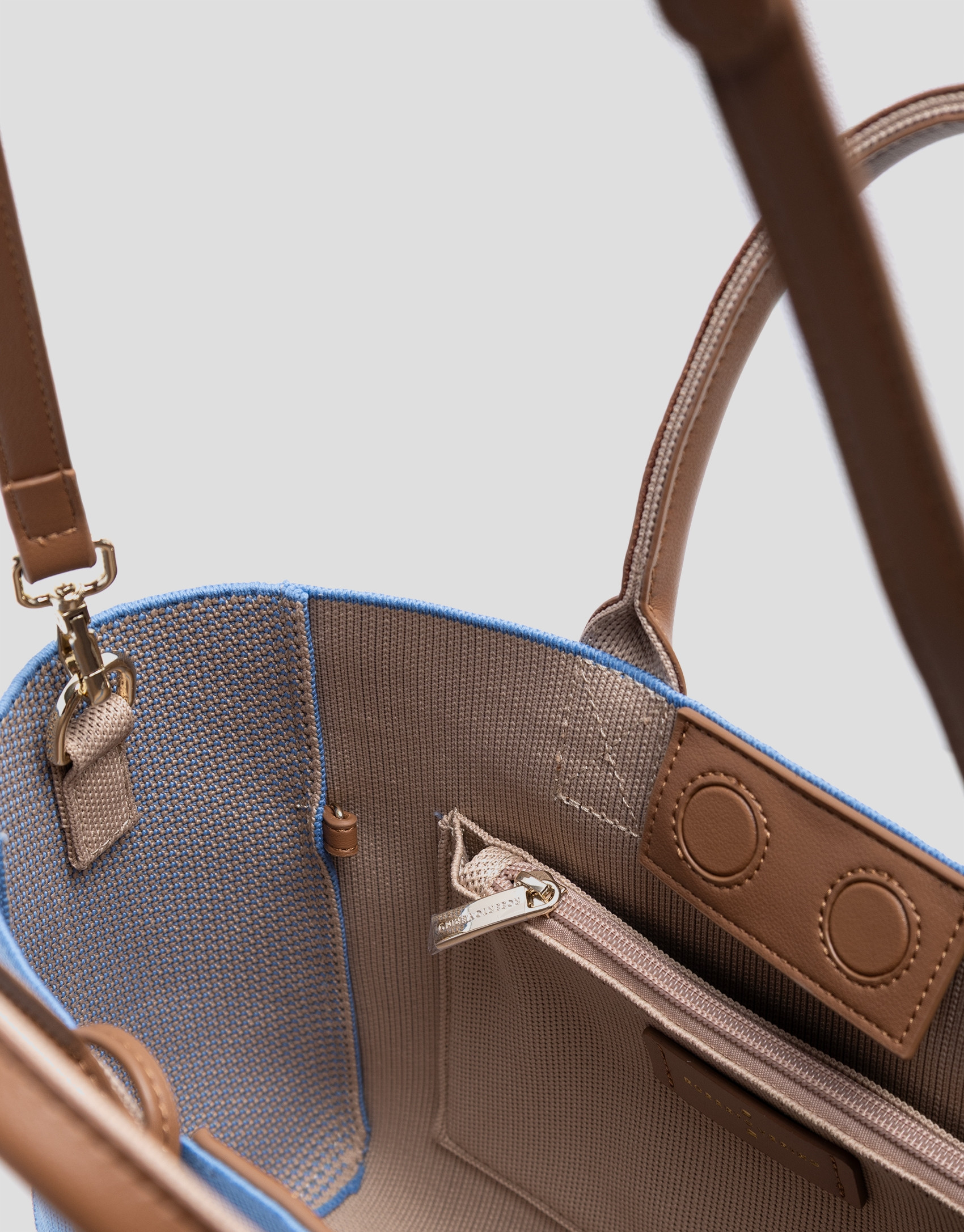 Bolso de mano Zendaya Satchel punto azul claro | Roberto Verino