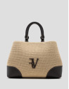 Vera Satchel bag in beige and brown leather | Roberto Verino