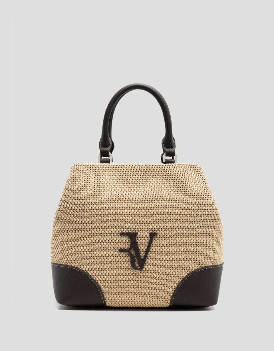 Vera Bucket bag in beige and brown leather | Roberto Verino