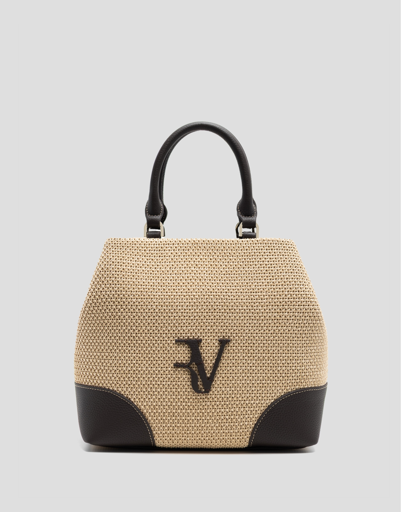 Vera Bucket bag in beige and brown leather | Roberto Verino