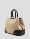 Vera Satchel bag in beige and brown leather | Roberto Verino