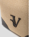 Bolso Vera Bucket beige y piel marrón - Mujer | Roberto Verino