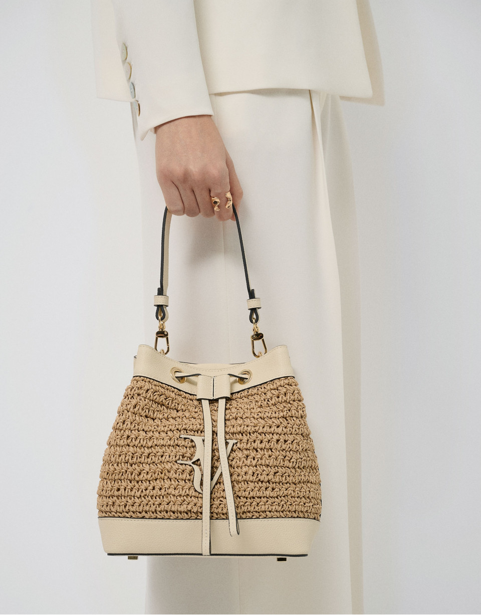 Bolso de mano Jimena Bucket crudo - Mujer | Roberto Verino