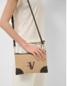 Vera Messenger bag in beige and brown leather | Roberto Verino