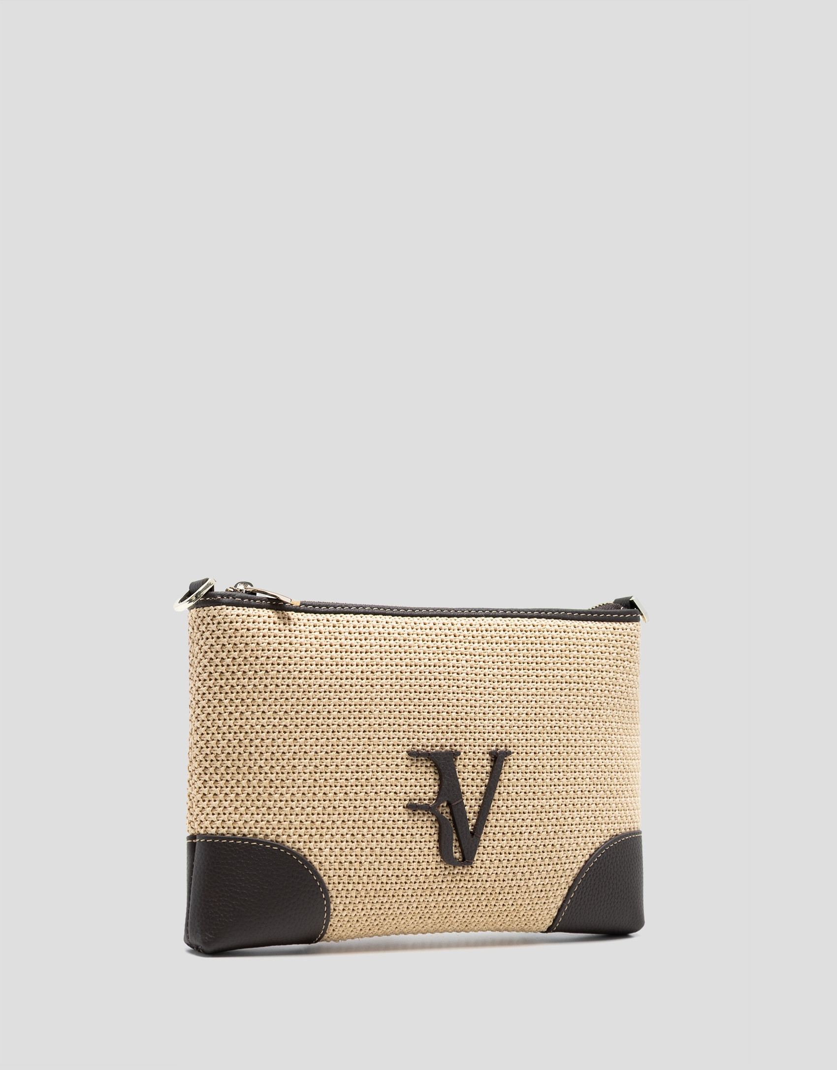Vera Messenger bag in beige and brown leather | Roberto Verino