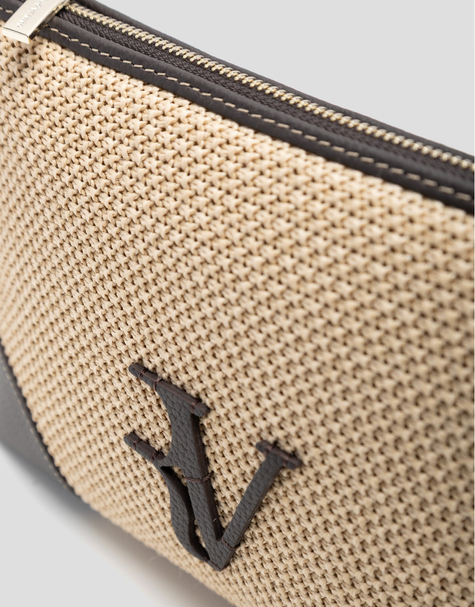 Vera Messenger bag in beige and brown leather | Roberto Verino