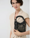 Alison Mini knotted leather handbag in black | Roberto Verino
