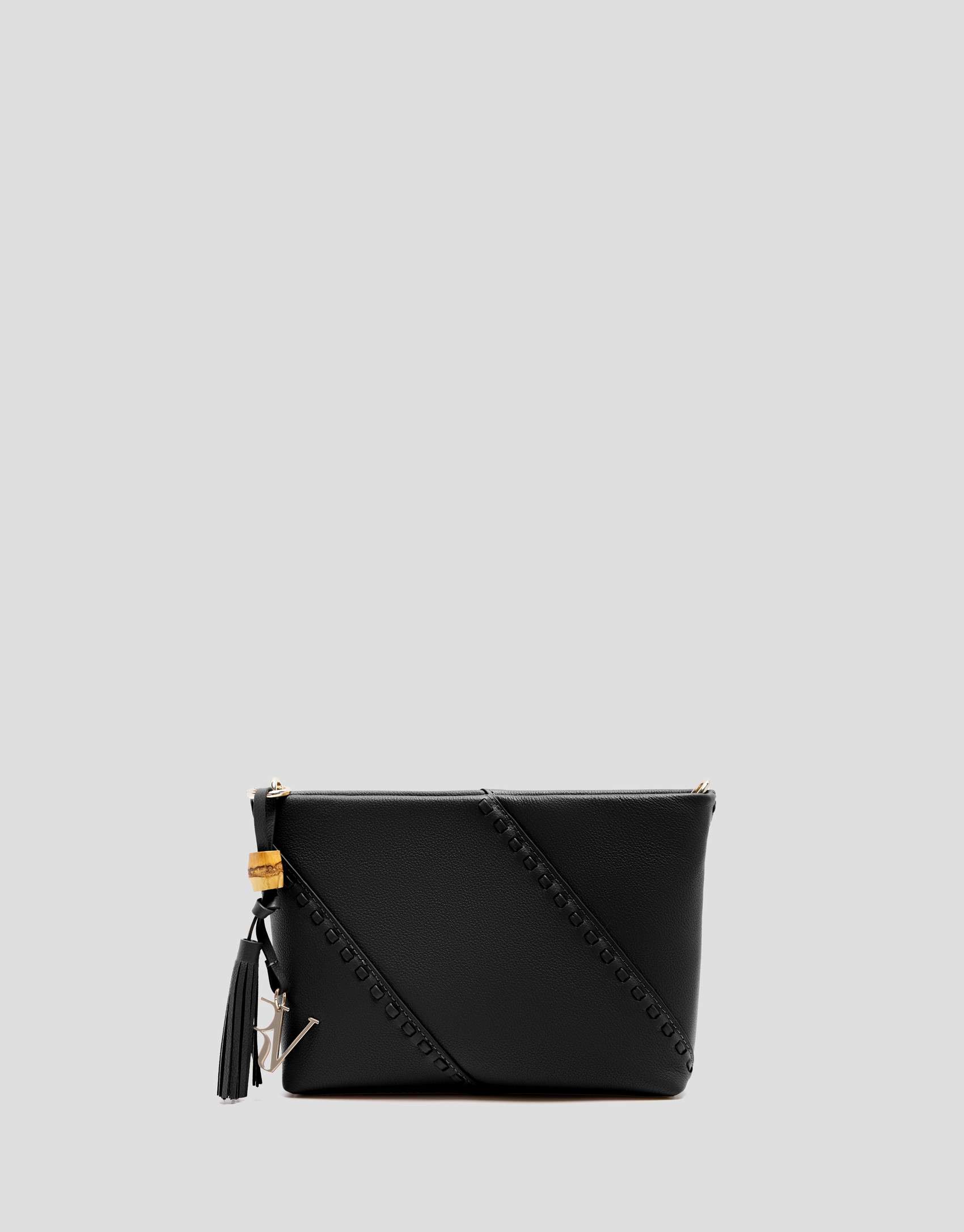 Clara Messenger black leather shoulder bag | Roberto Verino