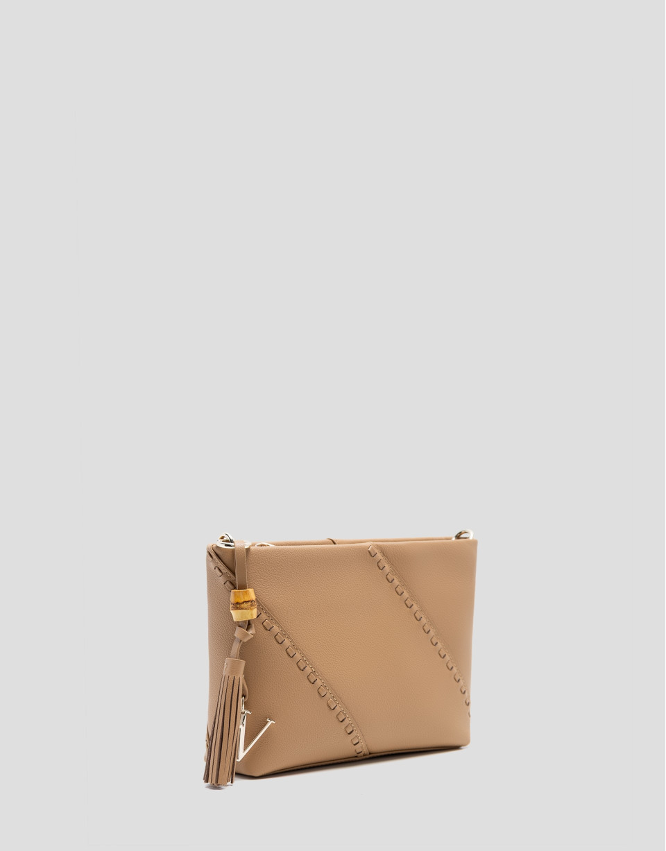 Clara Messenger camel leather shoulder bag | Roberto Verino