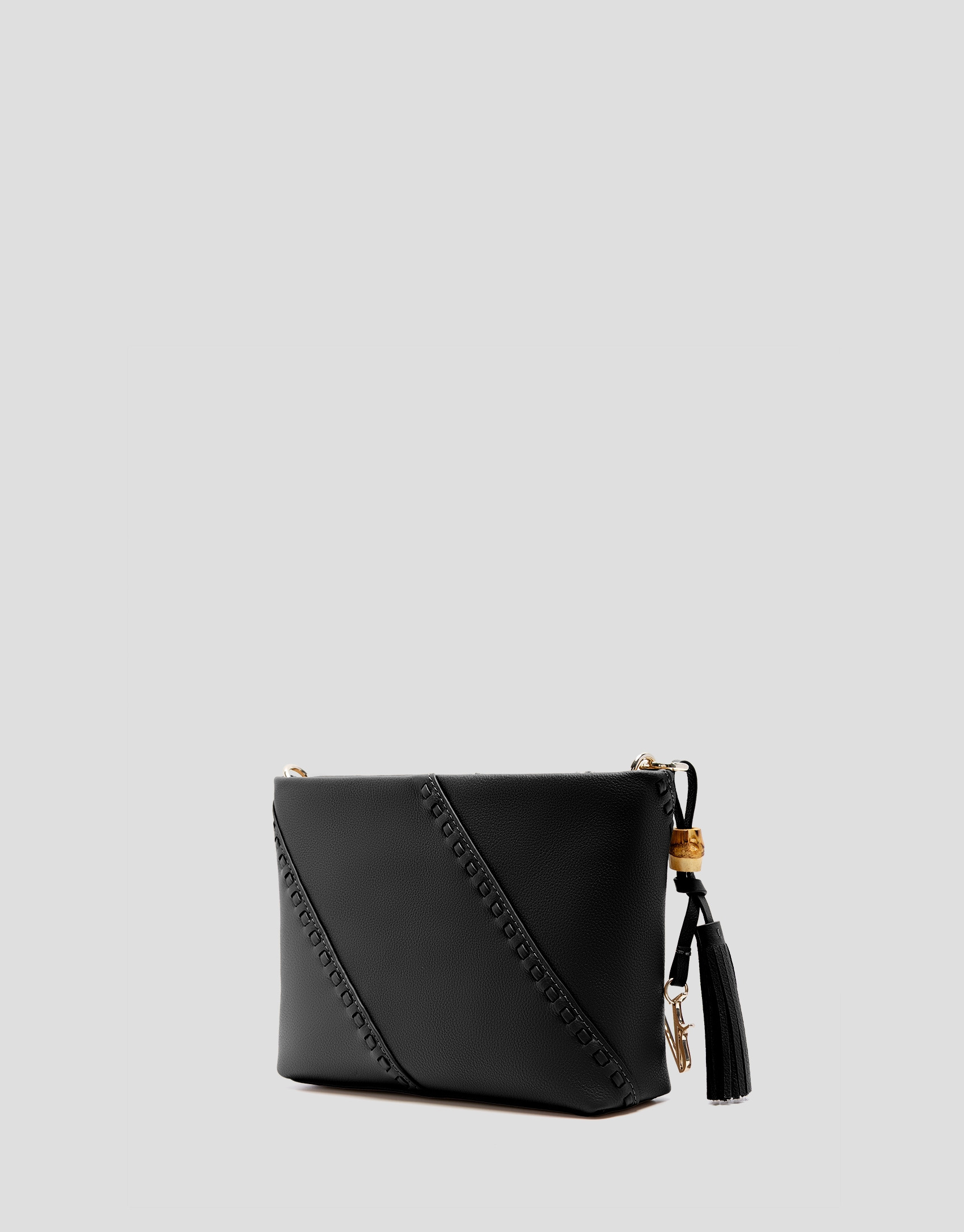 Clara Messenger black leather shoulder bag | Roberto Verino