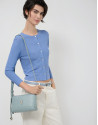 Lila mini shoulder bag in light blue leather | Roberto Verino