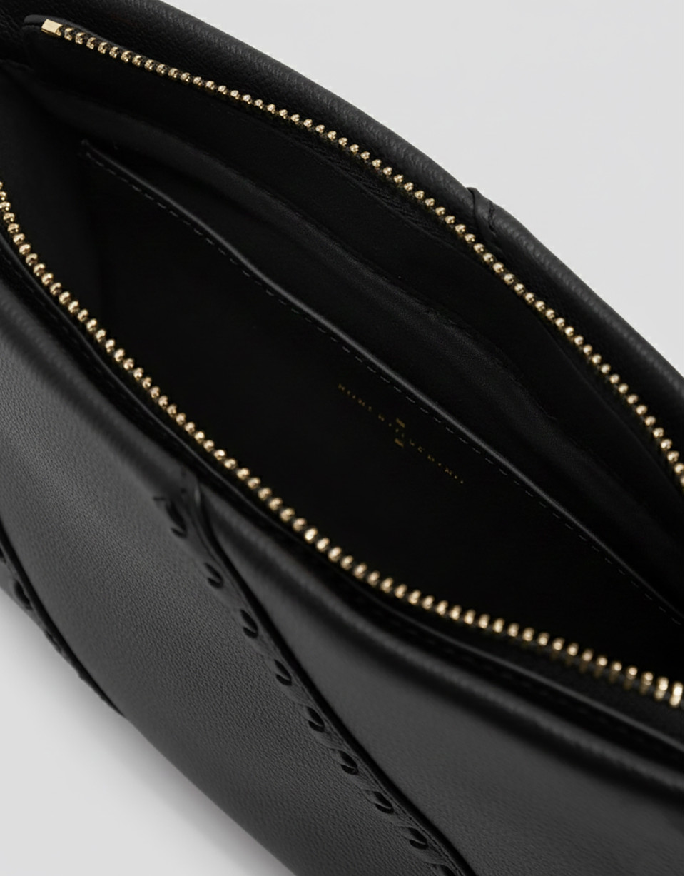 Clara Messenger black leather shoulder bag | Roberto Verino