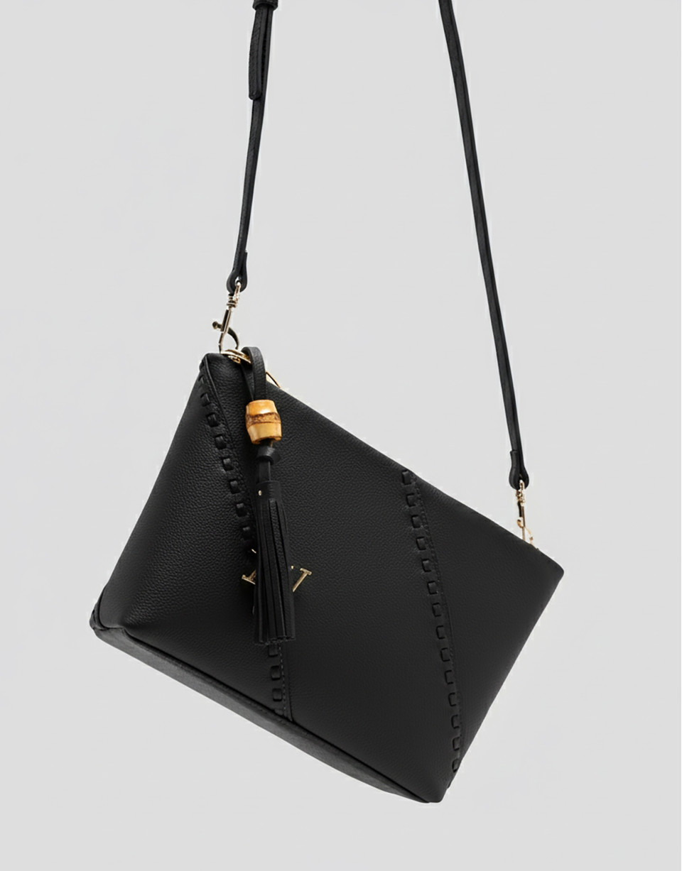 Bolso bandolera Clara Messenger piel negra | Roberto Verino