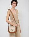 Bolso bandolera Iera Crossbag lona y piel cámel | Roberto Verino