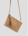 Clara Messenger camel leather shoulder bag | Roberto Verino