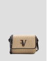 Bolso Vera Crossbag beige y piel marrón - Mujer | Roberto Verino
