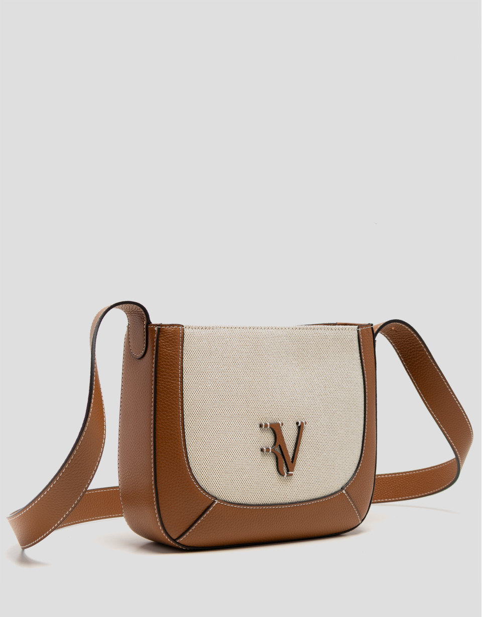 Iera Crossbag shoulder bag in canvas and ... | Roberto Verino
