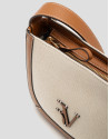 Bolso bandolera Iera Crossbag lona y piel cámel | Roberto Verino