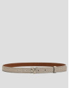 Metallic camel embossed leather belt - Woman | Roberto Verino