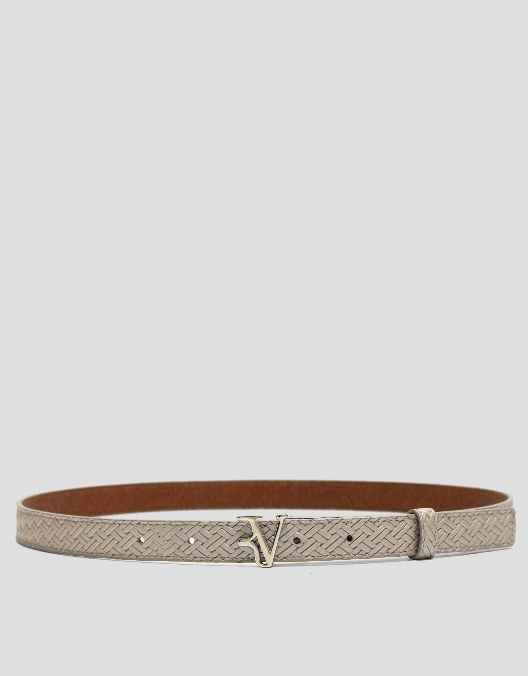 Metallic camel embossed leather belt - Woman | Roberto Verino