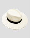 Ecru plant fibre hat with black band - Woman | Roberto Verino