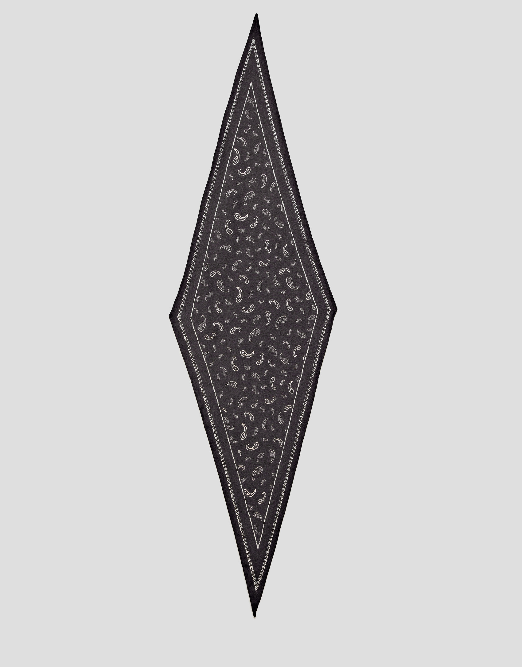 Bandana triangular seda marrón cachemires ... | Roberto Verino