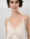 Ecru lingerie top with lace - Woman - SS2026 | Roberto Verino
