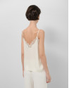 Ecru lingerie top with lace - Woman - SS2026 | Roberto Verino