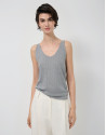 Camiseta de punto gris con tirantes - Sale | Roberto Verino