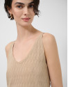 Camiseta de punto beige con tirantes - Mujer | Roberto Verino