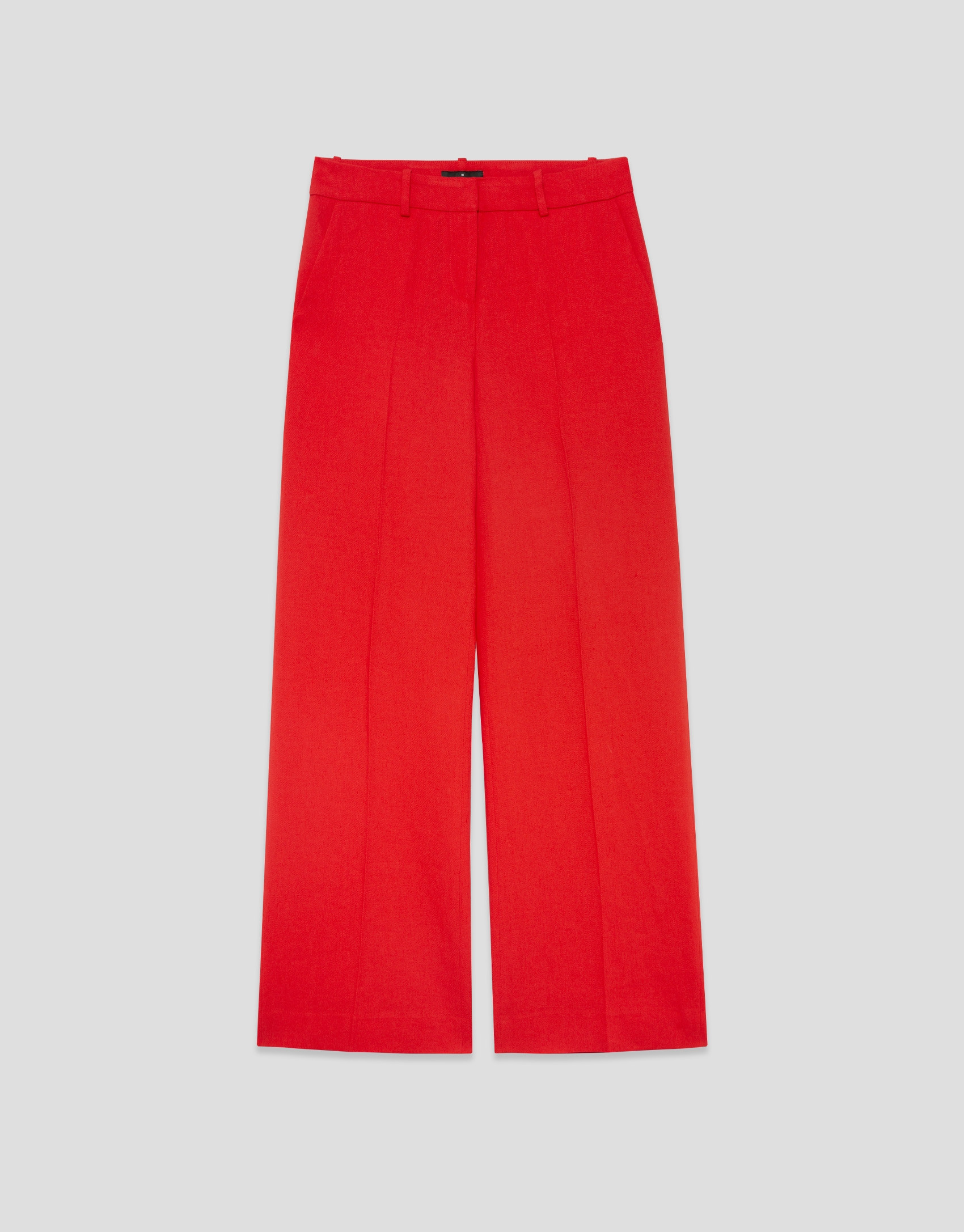 Pantalón recto mezcla lino rojo - Mujer | Roberto Verino