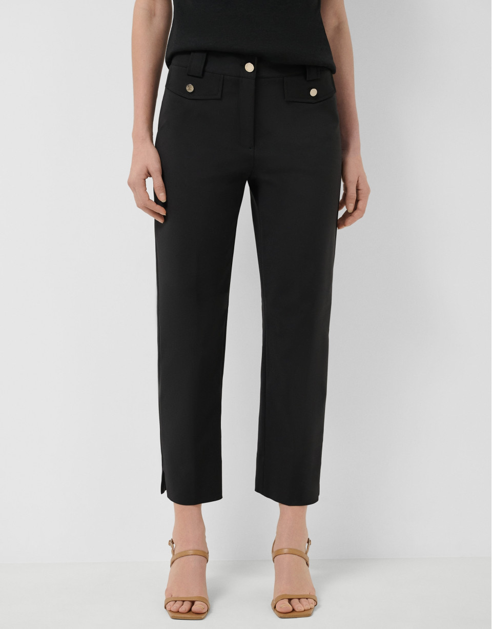 Trousers with technical fabric black tabs | Roberto Verino