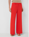 Pantalón recto mezcla lino rojo - Mujer | Roberto Verino