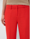 Red linen blend straight trousers - Woman | Roberto Verino