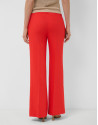 Red linen blend straight trousers - Woman | Roberto Verino