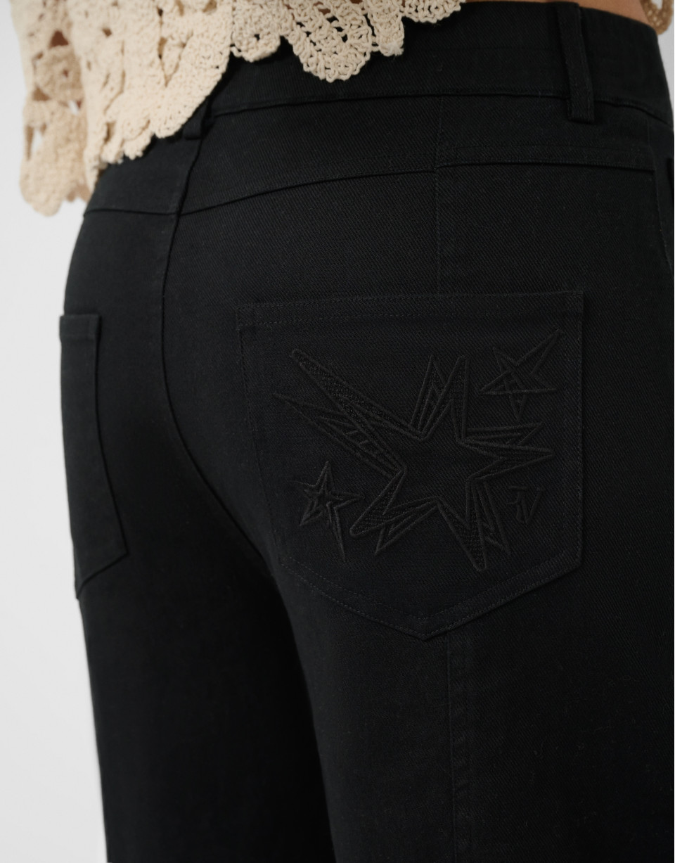 Pantalón corte balloon algodón negro - Mujer | Roberto Verino