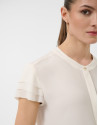 Blusa manga corta con volantes crudo - Mujer | Roberto Verino
