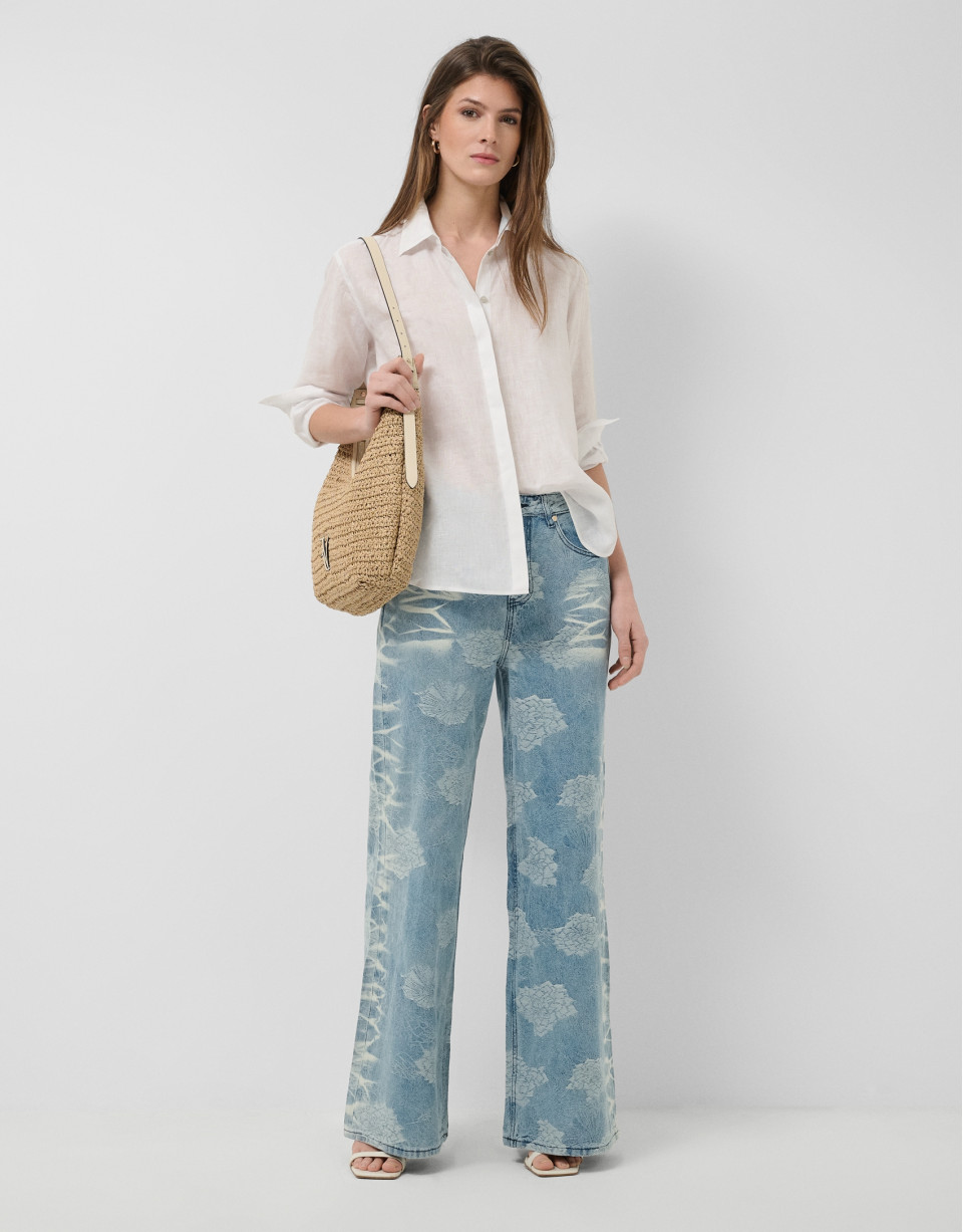 Camisa oversize lino blanca - Mujer - PV2026 | Roberto Verino