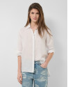 Oversized white linen shirt - Woman - SS2026 | Roberto Verino