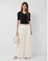Black short-sleeved T-shirt with draping | Roberto Verino