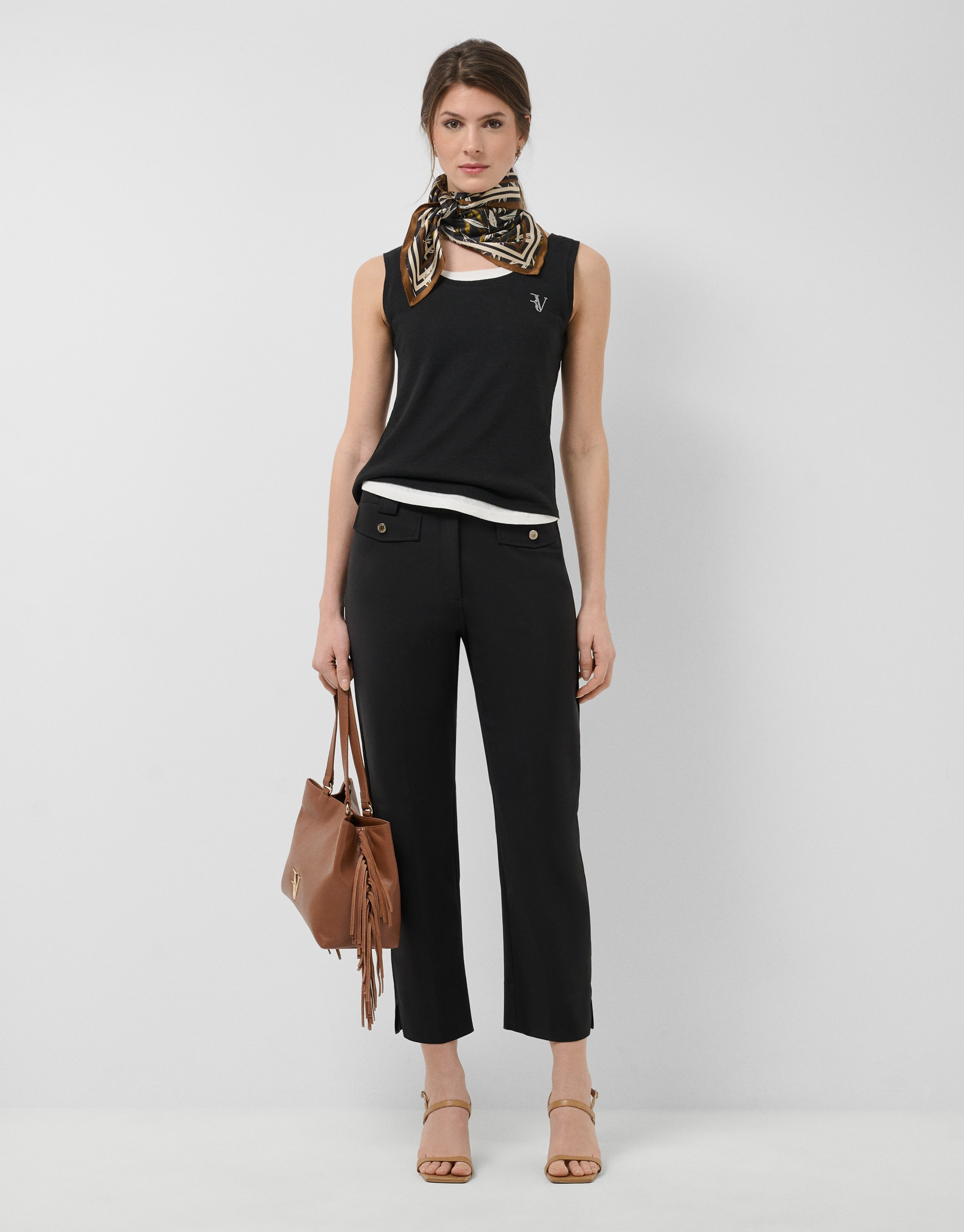 Black and white tank top - Woman - SS2026 | Roberto Verino