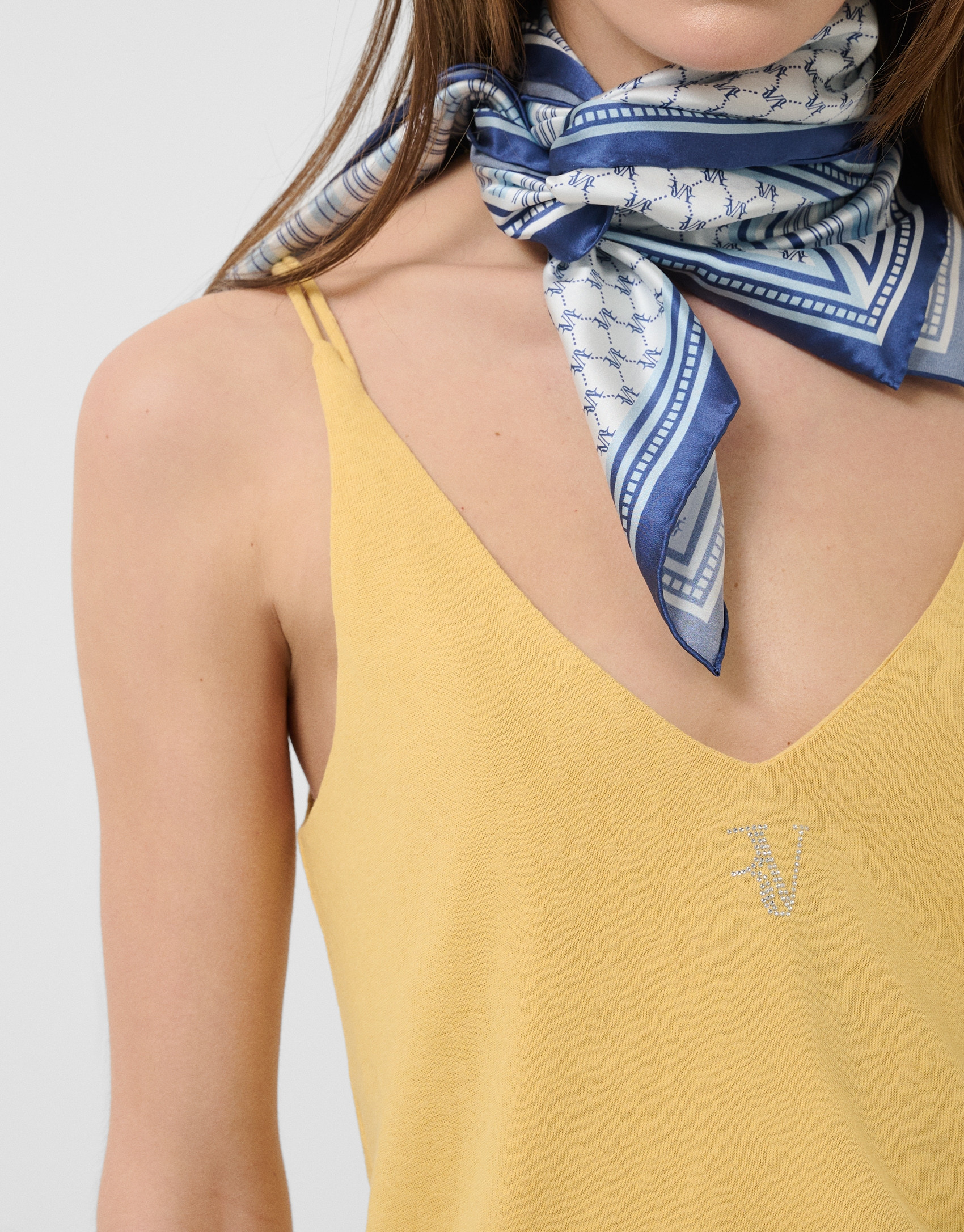 Yellow double strap T-shirt - Woman - SS2026 | Roberto Verino