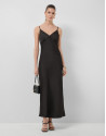 Vestido lencero de tirantes negro - Mujer | Roberto Verino