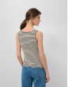 Beige/black striped tank top - Woman - SS2026 | Roberto Verino