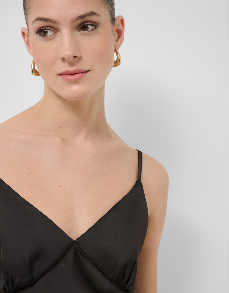 Black strappy slip dress - Woman - SS2026 | Roberto Verino