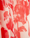 Beige midi dress with red floral print - Woman | Roberto Verino